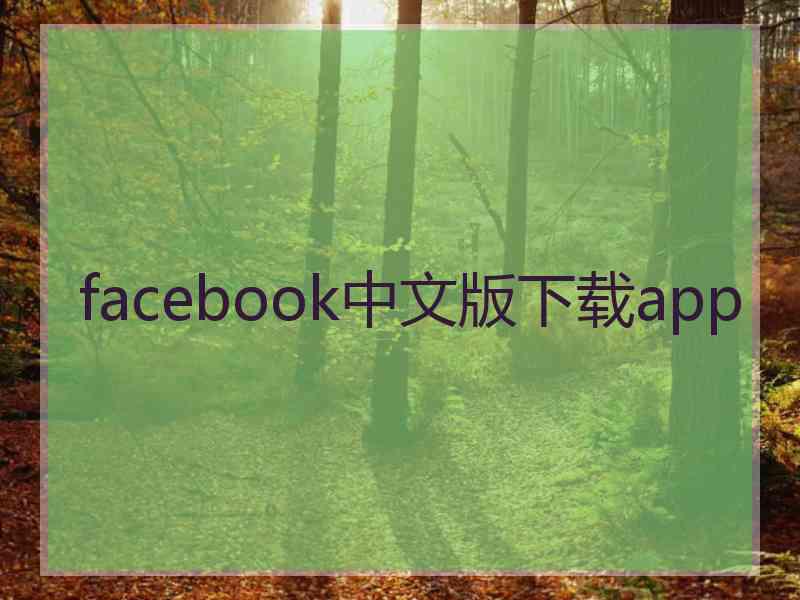 facebook中文版下载app