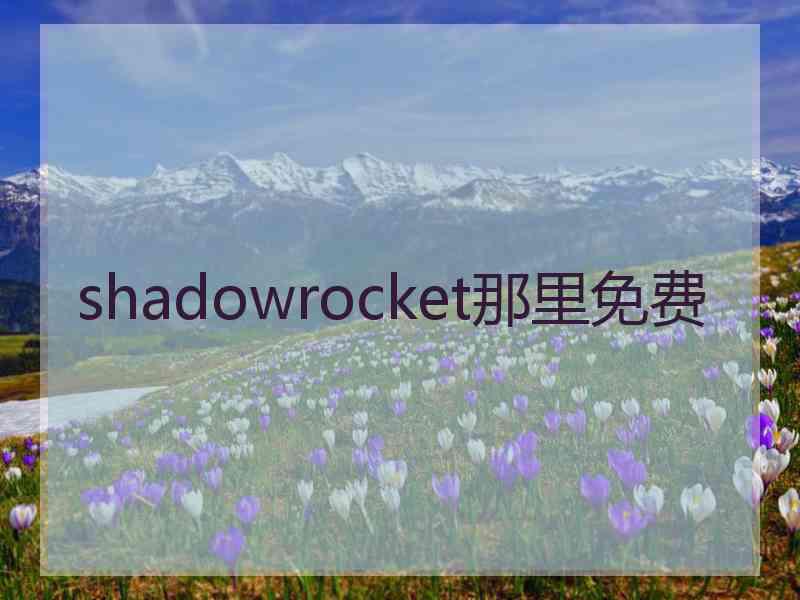 shadowrocket那里免费