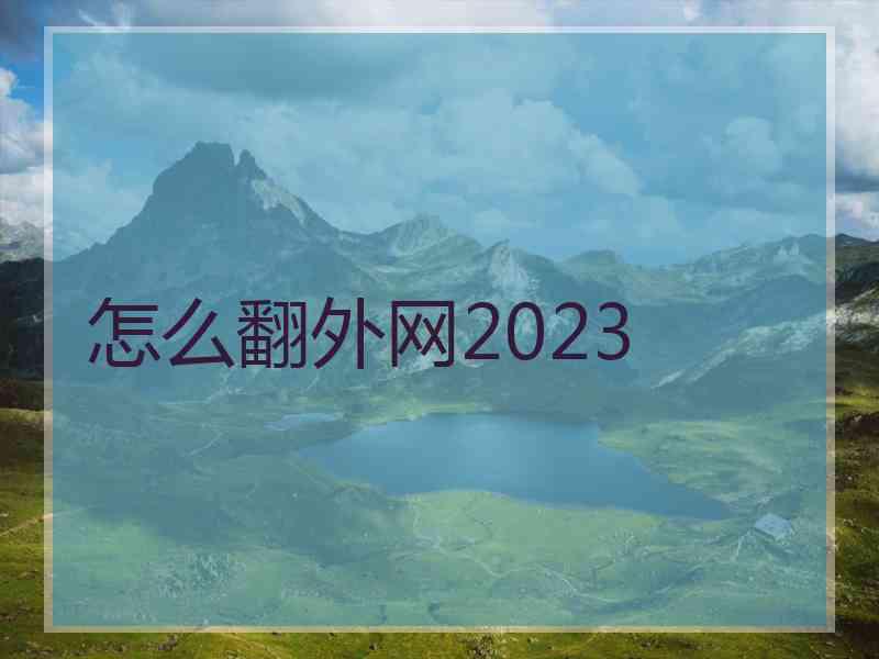 怎么翻外网2023