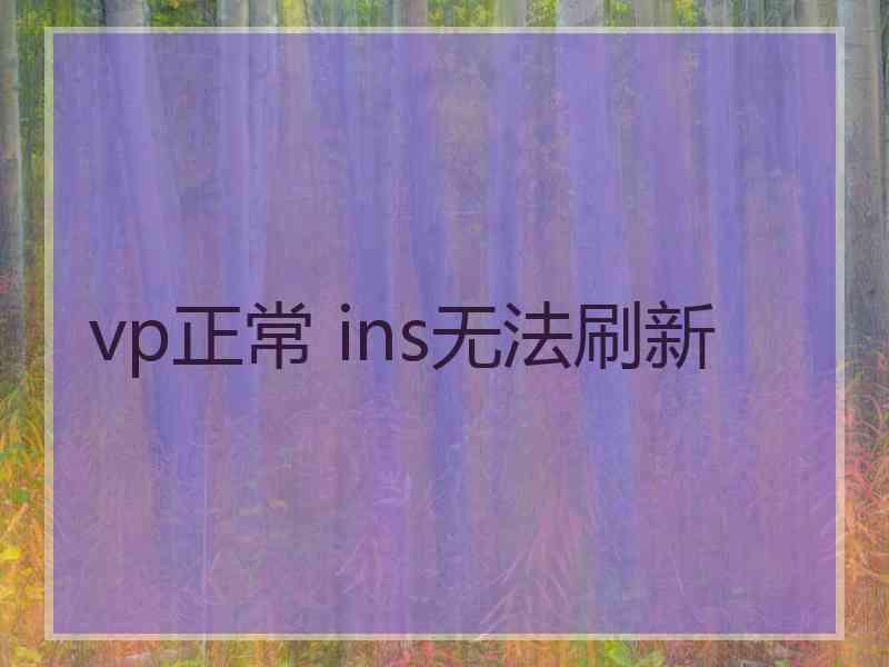 vp正常 ins无法刷新