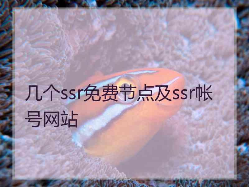 几个ssr免费节点及ssr帐号网站