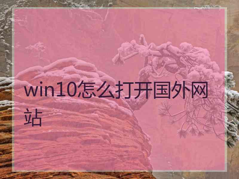 win10怎么打开国外网站