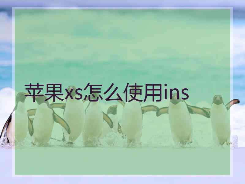 苹果xs怎么使用ins