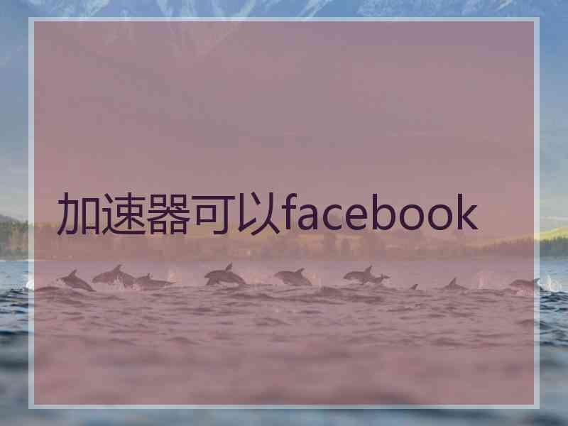 加速器可以facebook